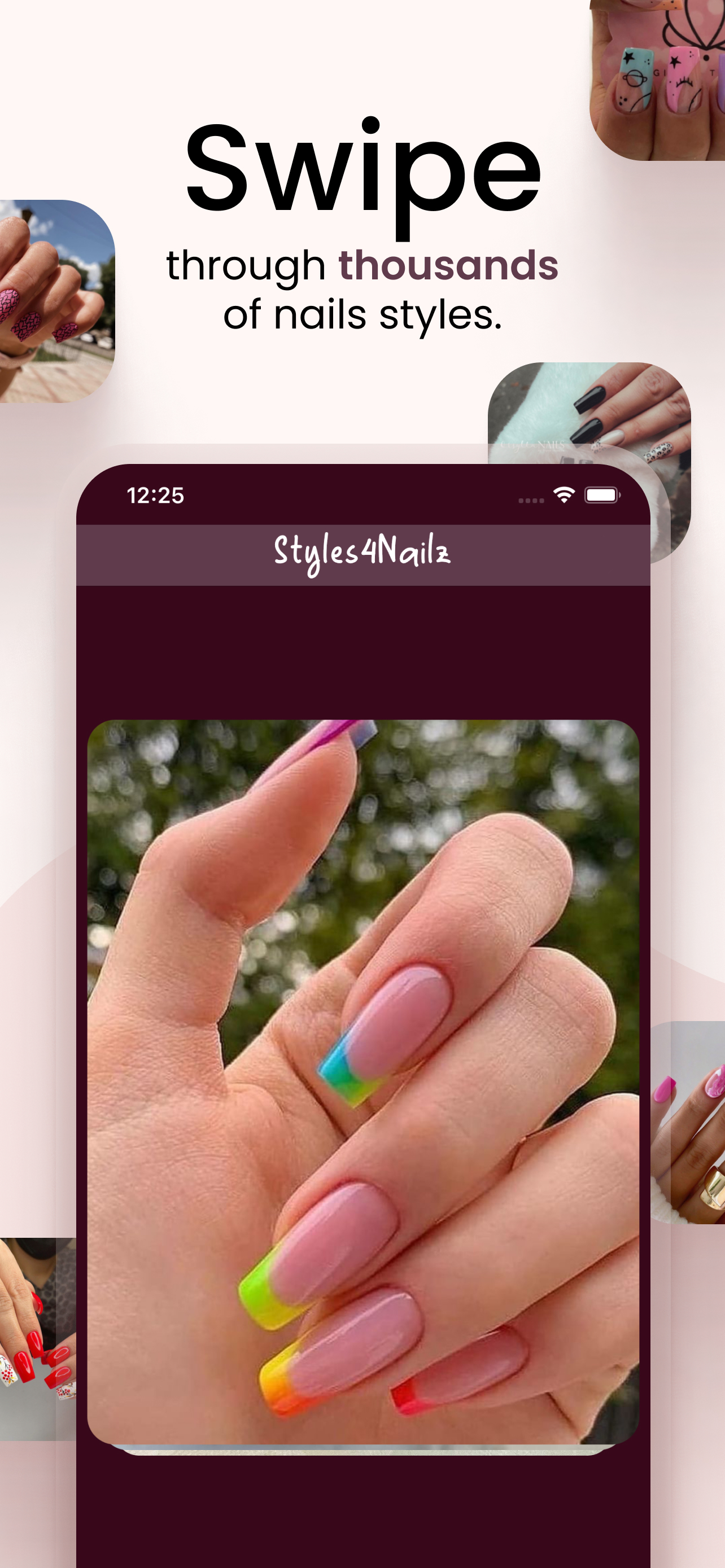 Swipe through thousands of nail styles in Styles4Nailz.